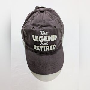 Baseball Adjustable Cap Hat "The Legend Has Retired" Pavilion Gift Co. Gray NWT